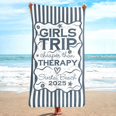 Custom Name Family Trip Girls Trip Vacation - Personalized Quick-Dry Beach Towel