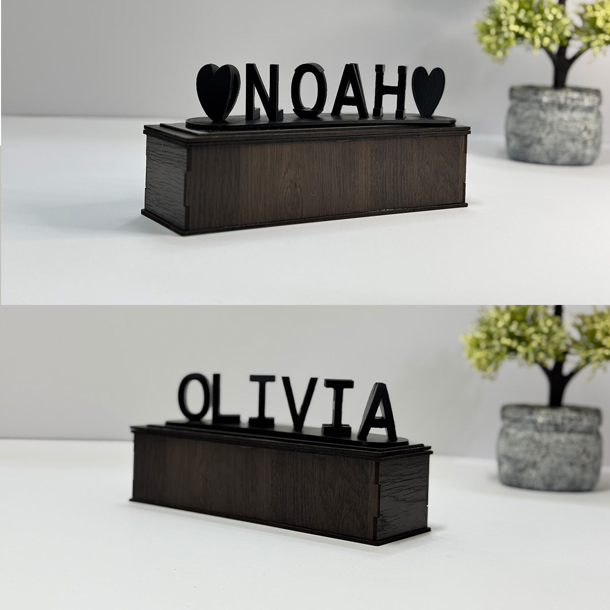 Dual Name Illusion Love 3d Printed Gift