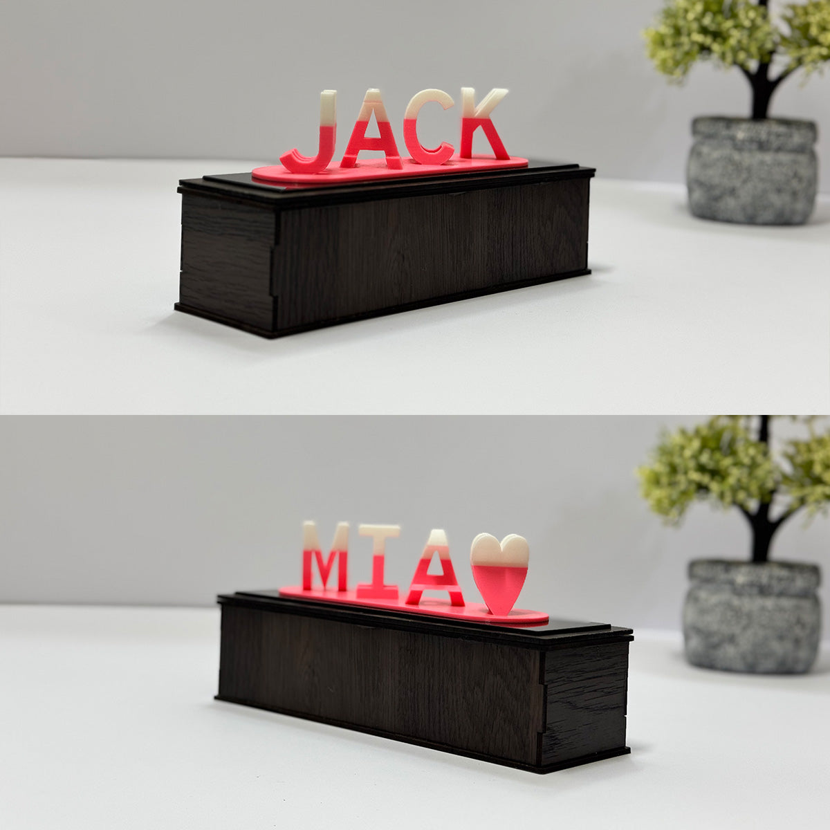 Dual Name Illusion Love 3d Printed Gift