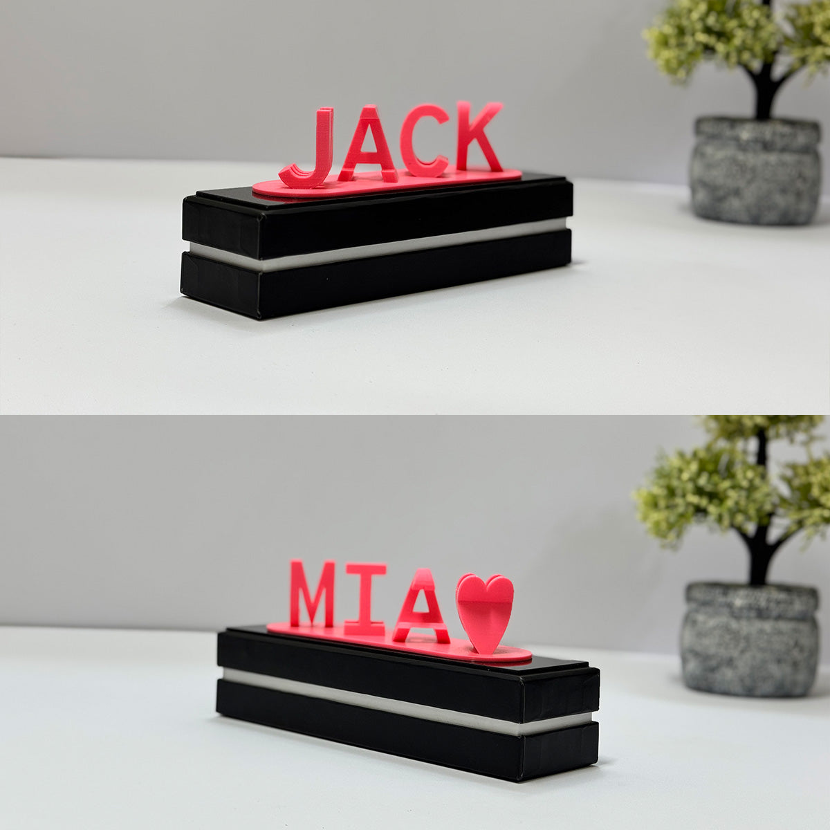 Dual Name Illusion Love 3d Printed Gift