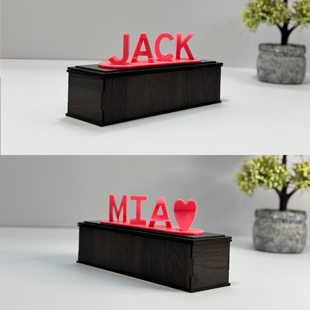 Dual Name Illusion Love 3d Printed Gift